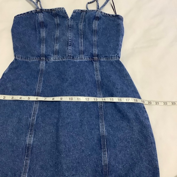 You Com Smocked back jeans straps mini-dress Size M (698) - Picture 13 of 16